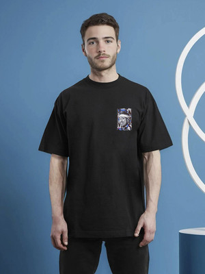 Moda Rapido Printed Men Round Neck Black T-Shirt