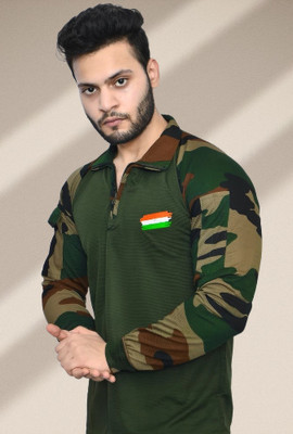 Structy Printed Men Polo Neck Multicolor T-Shirt