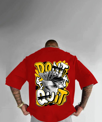 Manly Tees Printed Men Round Neck Red T-Shirt