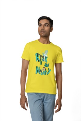 Streetfluencer Graphic Print, Typography Men Round Neck Yellow T-Shirt