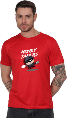 Swagry Graphic Print Men Round Neck Red T-Shirt