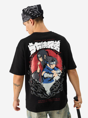 The Souled Store Printed Men Round Neck Black T-Shirt