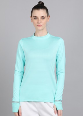 UNDER ARMOUR Solid Women Round Neck Blue T-Shirt