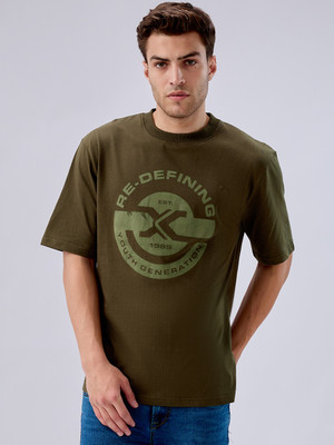 KILLER Printed Men Round Neck Dark Green T-Shirt