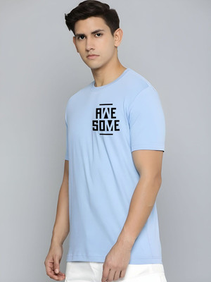 SZN Graphic Print Men Round Neck Light Blue T-Shirt