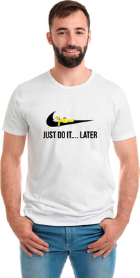 SmarTee Street Printed Men Round Neck White T-Shirt