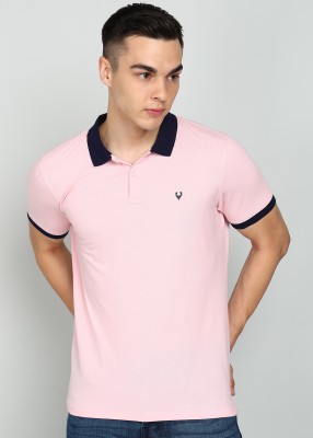 Allen Solly Solid Men Polo Neck Pink T-Shirt