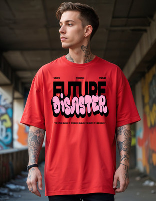 Smartees Printed Men Round Neck Red T-Shirt