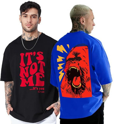 Leotude Printed Men Round Neck Multicolor T-Shirt