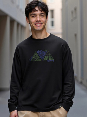 BEWAKOOF Graphic Print Men Round Neck Black T-Shirt