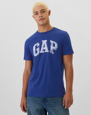 GAP Graphic Print Men Round Neck Blue T-Shirt