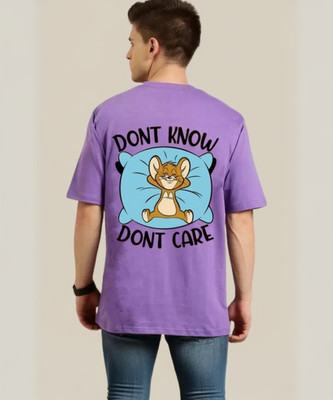 Lecowar Printed Men Round Neck Purple T-Shirt