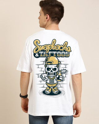 FASHNET Printed Men Round Neck White T-Shirt