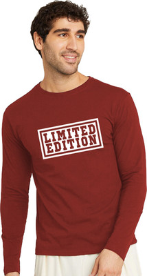 OrrganicChics Typography Men Round Neck Maroon T-Shirt