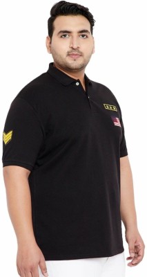 DAAWEAR OUTFITS Solid Men Polo Neck Black T-Shirt