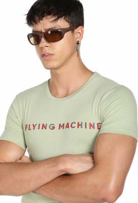 FLYING MACHINE Printed Men Crew Neck Green T-Shirt
