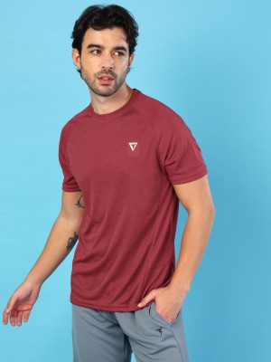 TECHNOSPORT Sporty Men Crew Neck Red T-Shirt