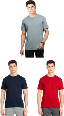 JOCKEY Solid Men Round Neck Multicolor T-Shirt