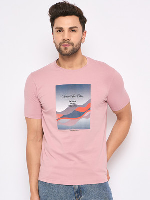 DUKE Printed Men Round Neck Pink T-Shirt