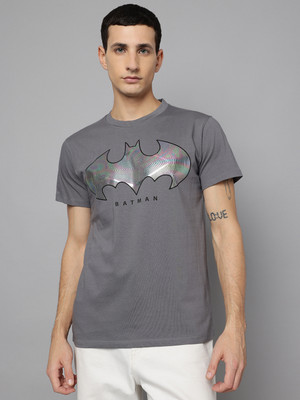 Free Authority Graphic Print Men Round Neck Grey T-Shirt