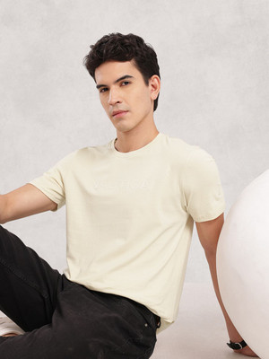 NAUTICA Printed Men Round Neck White T-Shirt