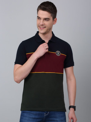 CANTABIL Colorblock Men Polo Neck Green T-Shirt