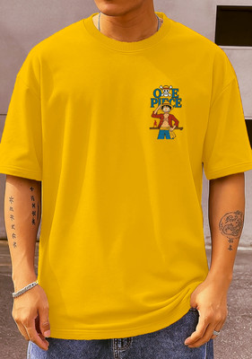 MGF Graphic Print Men Round Neck Yellow T-Shirt