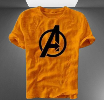 fashion globe Printed Men Round Neck Yellow T-Shirt