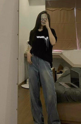 MX Printed Women Round Neck Black T-Shirt