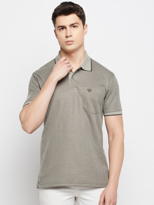 DUKE Solid Men Polo Neck Brown T-Shirt