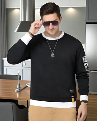 Teezler Printed Men Round Neck Black T-Shirt
