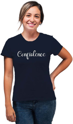 SmarTee Street Typography Women Round Neck Blue T-Shirt