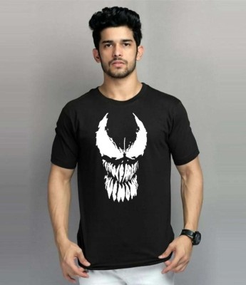 Philip Mack Graphic Print Men Round Neck Black T-Shirt