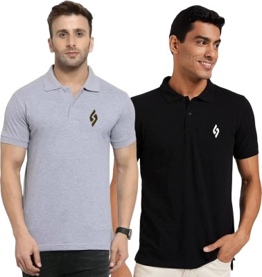 Expert Choice Solid Men Polo Neck Multicolor T-Shirt