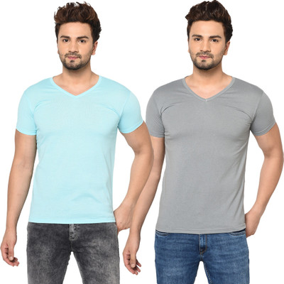 Adorbs Trend Solid Men V Neck Multicolor T-Shirt