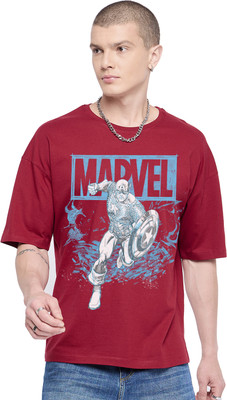 MARVEL By Metronaut Graphic Print Men Round Neck Maroon T-Shirt