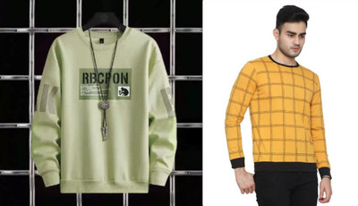 MUUNKEY Printed Men Round Neck Light Green, Yellow, Black T-Shirt