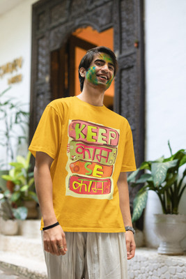 The Trend Tees Printed Men Round Neck Yellow T-Shirt