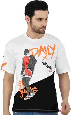 Sageware Graphic Print Men Round Neck White T-Shirt