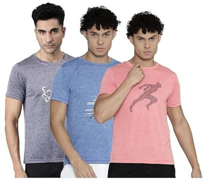 alyv Printed Men Round Neck Multicolor T-Shirt