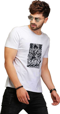 Binayak Printed Men Round Neck White T-Shirt