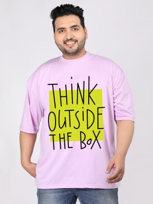 CHKOKKO Printed Men Round Neck Purple T-Shirt