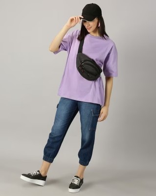 BoldTee Solid Women Round Neck Purple T-Shirt