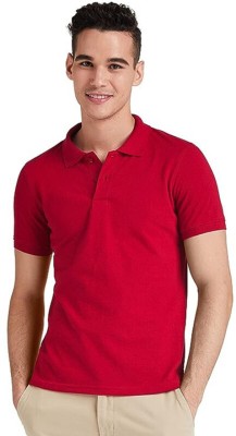 Amresh kumar Solid Men Polo Neck Red T-Shirt