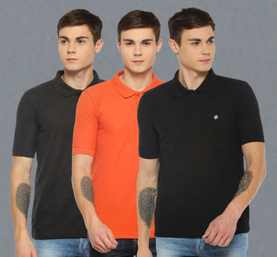 Dollar Solid Men Polo Neck Multicolor T-Shirt