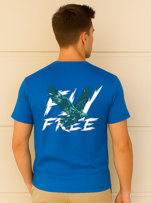 TheLyra Graphic Print Men Round Neck Blue T-Shirt