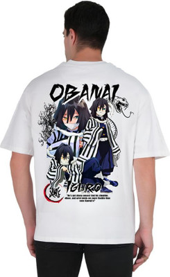 Mr Anime Printed Men Round Neck White T-Shirt