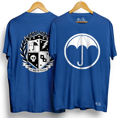 THE PRINT PLATTER Graphic Print Men Round Neck Light Blue T-Shirt