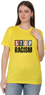 neeraj internationals Printed Women Round Neck Yellow T-Shirt