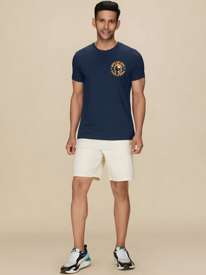 SZN Graphic Print Men Round Neck Dark Blue T-Shirt
